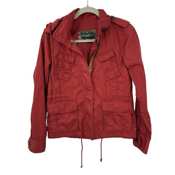Eddie Bauer XS Women Utility Jacket Rust Hooded Full Zip Bella Twilight Gorpcore - Picture 1 of 14